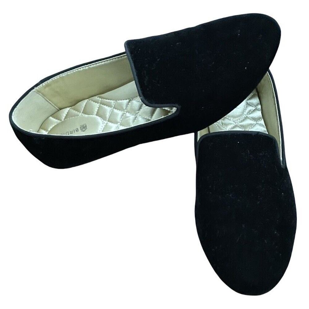 Birdies Black Velvet The Heron Sip On Smoking Loafers Flats Shoes Sz 9 Women